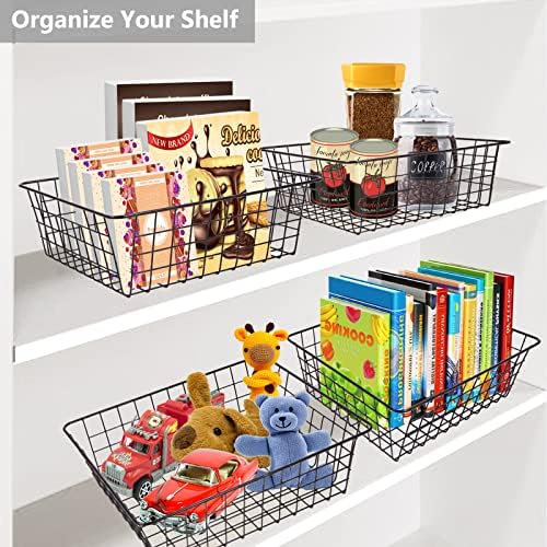 Wire Baskets for Organizing 4 Pack Pantry Baskets For Storage 11x8.7x4.7in