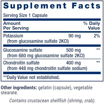 Life Extension Glucosamine/Chondroitin Capsules for Healthy Joints and Cartilage, Non-GMO, Gluten-Free, 90 Capsules