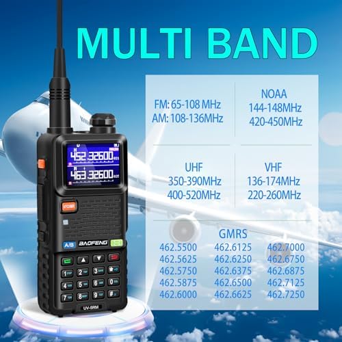 BAOFENG Radio UV-5RM Ham Radio Handheld 10W Walkie Talkie Long-Range 4Pack | Two Way Radio, 2500mAh Battery, Type-C Charging, Programming Cable