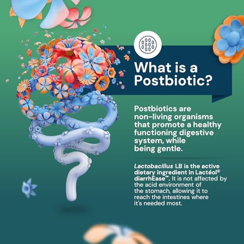 Lactéol diarrhEase Postbiotic, Helps with Occasional Diarrhea, 10 Count | Lactobacillus LB Postbioitic, Drug-Free Helps Restores Gut Microbiota Balance*, Ages 6+, Results Within One Day