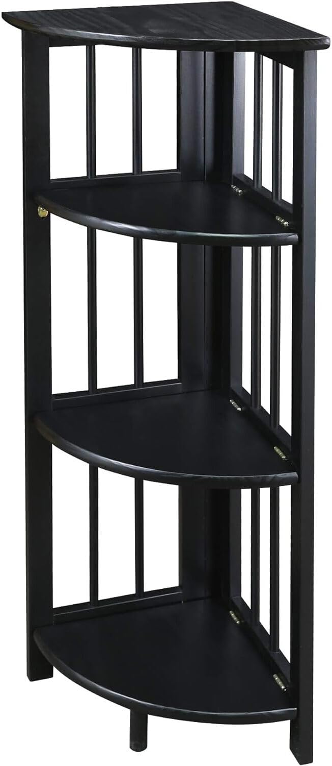 Casual Home 3-Shelf Folding Stackable Bookcase (27.5" Wide)-Walnut