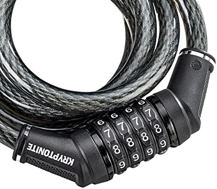 Kryptonite Resettable Combination Bike Lock Cable, 6ft x 12mm Steel