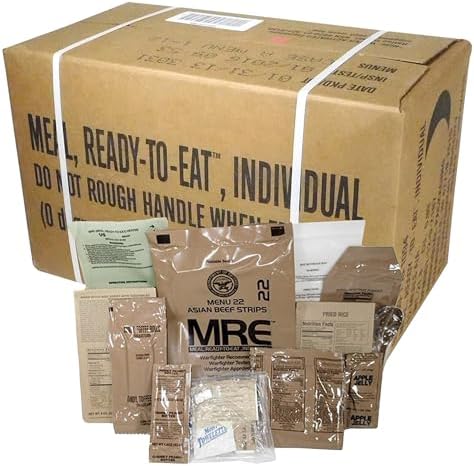 U.S. Military MRE 12-Pack, Flameless Heaters, Freeze Dried, 2023 Inspection | Genuine Military MRE with Flameless Heaters, Entree & Side Dishes