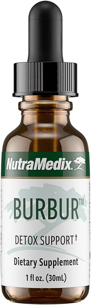 NutraMedix Burbur Supplement - Supports Full Body Detox Cleanse for Women & Men - Promote Antioxidant & Microbial Support - Herbal Tincture Made