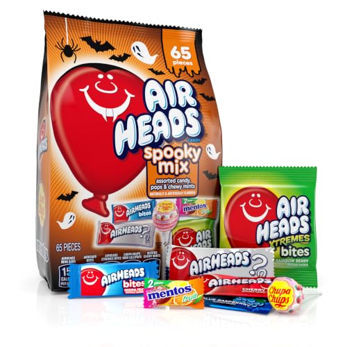 Airheads Full-Size Candy Bars, Assorted Taffy Variety Pack, 60 Count Box | Individually Wrapped Bulk Candy, Six Assorted Fruit Flavors, Artificially Flavored