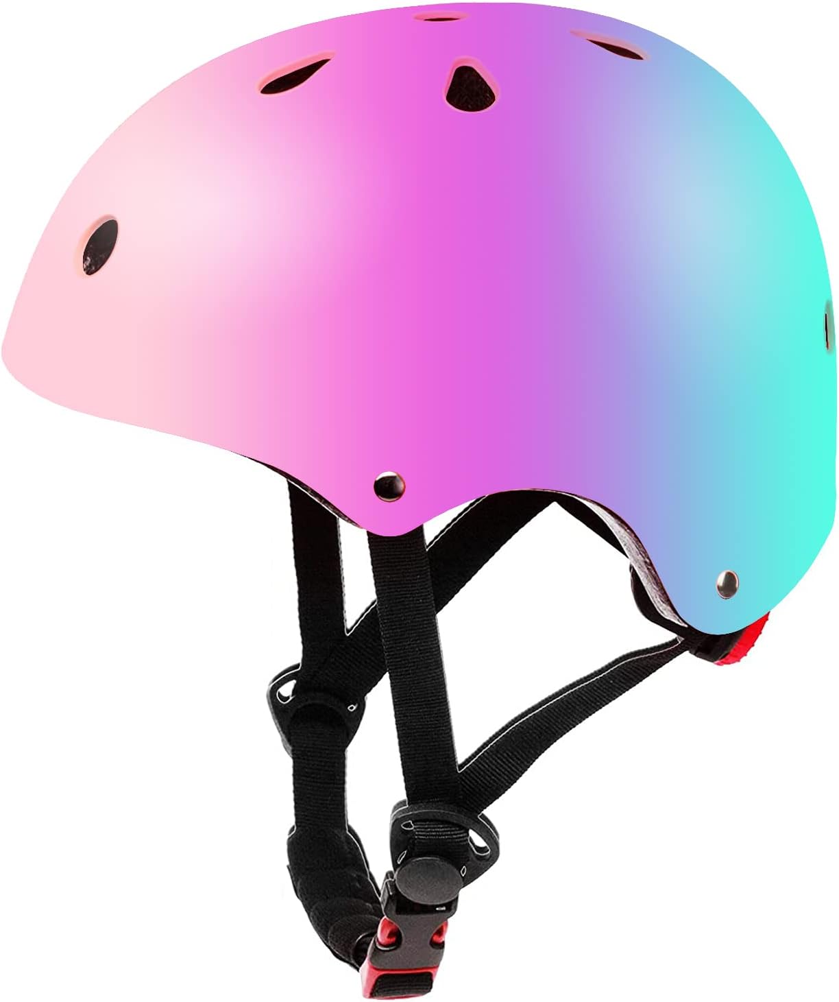 Color Gradient Adjustable Kids Bike Helmet Toddler Helmets for 3-5-8-14 Years Kids Girls Boys Youth Bicycle Helmet for Scooter Balance Bike Roller
