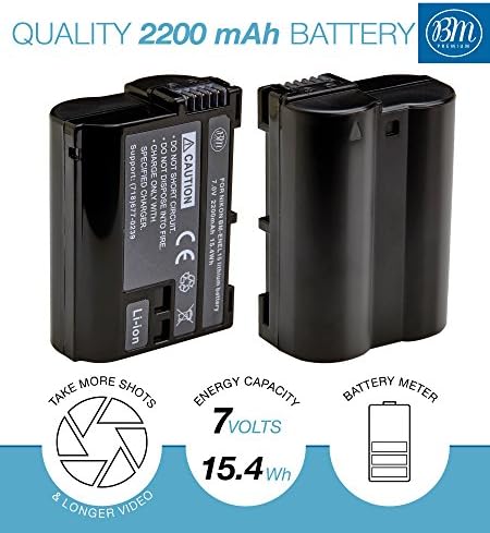 Battery Grip Kit for Nikon D850 Digital SLR Camera - Includes Qty 4 BM Premium EN-EL15 Batteries + Rapid AC/DC Battery Charger + MB-D18 Replacement