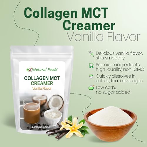 Z Natural Foods Collagen MCT Oil Creamer Powder- Vanilla, 16 oz (Pack of 1)