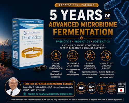 Dr. Ohhira’s Probiotics Professional Formula – 5-Year Fermented Japanese Probiotic with Prebiotics