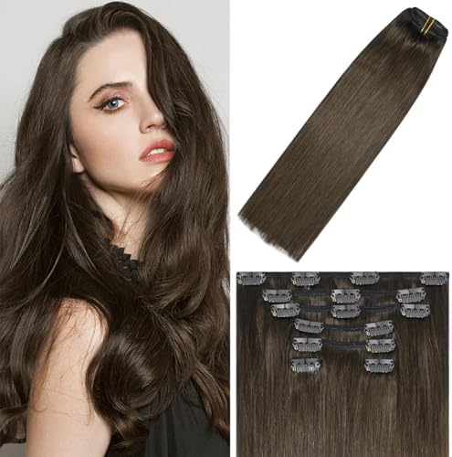 WindTouch Clip In Hair Extensions Human Hair Mixed Bleach Blonde 18Inch 75g Hair Extensions for Women Remy Blonde Extensions Clip in #18p613 7PCS