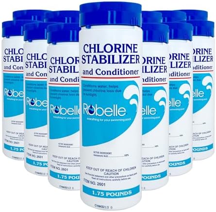 Robelle 1.75-Pound Chlorine Stabilizer and Conditioner, Made in USA | Concentrated Cyanuric Acid for Pools, Pool Stabilizer, Helps Chlorine Last Longer, 6 oz raises CYA 10 ppm per 5,000 gallons