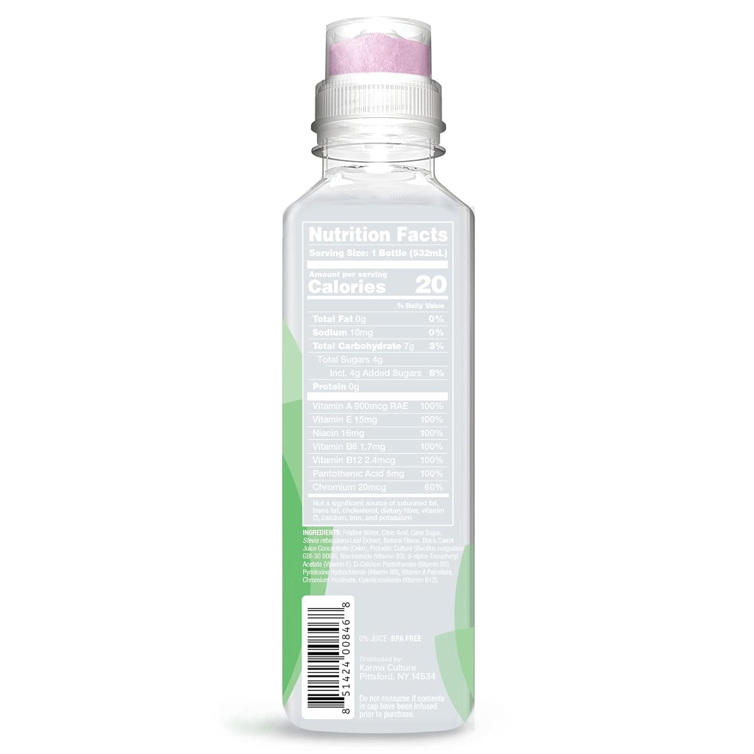 Karma Probiotic Water - 12 Pack, Berry Cherry Drink - Immune & Gut Health Support