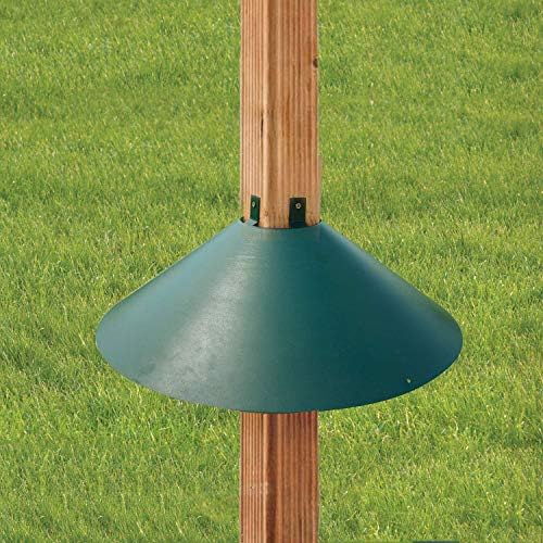 Woodlink Metal 4 x 4 Inch Wrap Around Bird Feeder Squirrel Baffle Guard Pole Posts to Deter Squirrels, Racoons, and Critters from Bird Feeders, Green