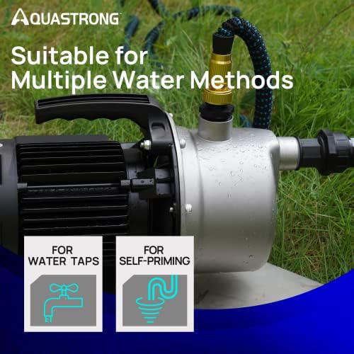Aquastrong 115V Shallow Well Garden Pump, Stainless Steel, 1210 GPH, Water Transfer Draining Irrigation Sprinkler Pump, for Lawn, Garden