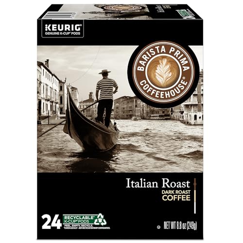 Barista Prima Coffeehouse Medium Dark Roast Extra Bold K-Cup for Keurig Brewers, Colombia Coffee 24 count (Pack of 4) (Packaging May Vary)