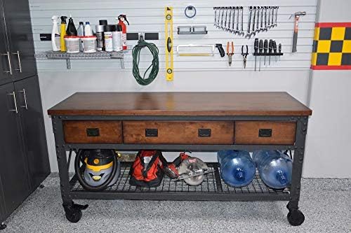 Duramax Rolling Workbench Furniture 72 in. x 24 in. with 3 Drawers, for Home, Garage, Workshop