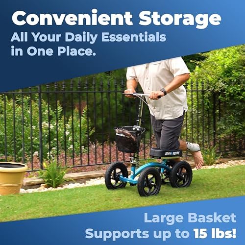 KneeRover Knee Scooter Basket Accessory with Convenient Handle | Knee Rover Basket Attachment, Includes Universal Bracket Mount