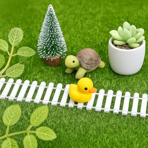 40 Inch Miniature Fairy Garden Fence, Trim for Plant Pot Decor | Micro-Landscape Ornament Small Flower Pot Best Decor Christmas Crafts
