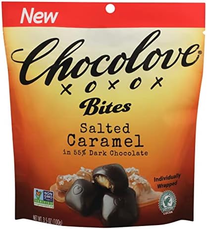 Chocolove Xoxox - Peach Bites Salted Caramel - Case of 8-3.5 Oz