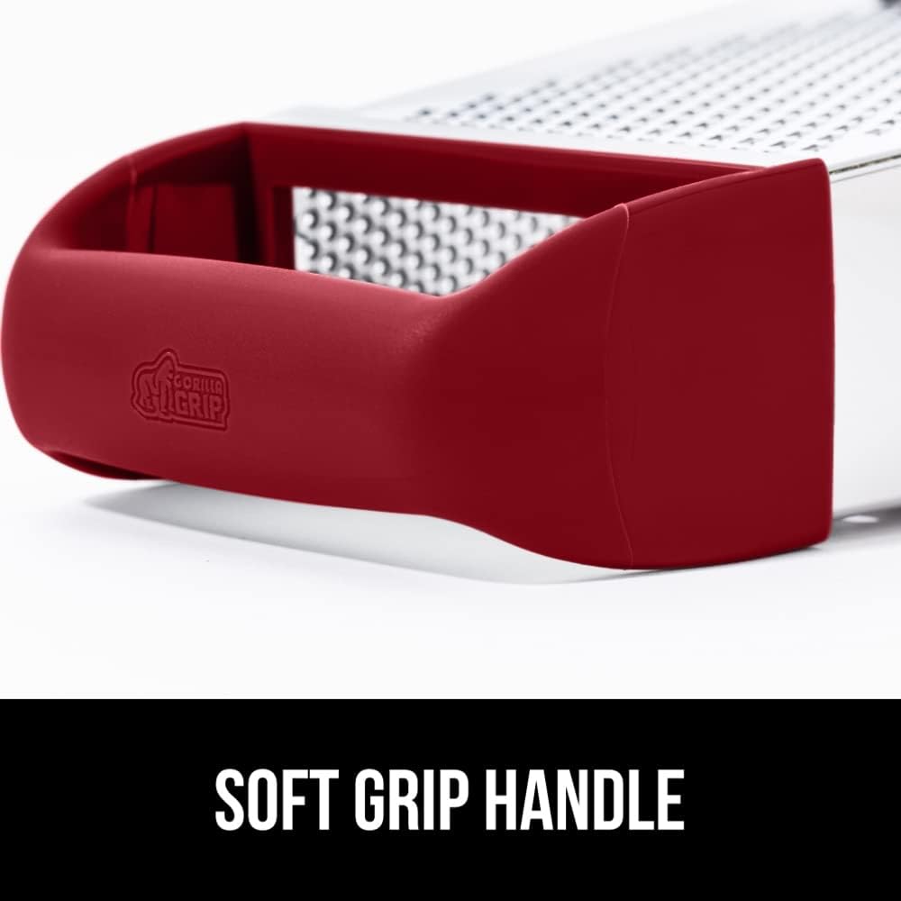 GORILLA GRIP® XL 4-Sided Stainless Steel BPA-Free Cheese Grater, Black
