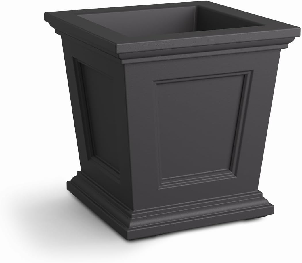 Mayne Fairfield 16in Self-Watering Square Planter, Black