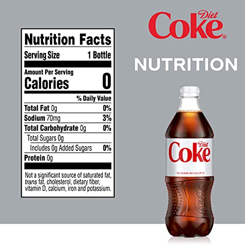Diet Coke Soda Soft Drink Bottles, 12 fl oz, 8 Pack | No sugar, no calories, 46 mg caffeine per bottle