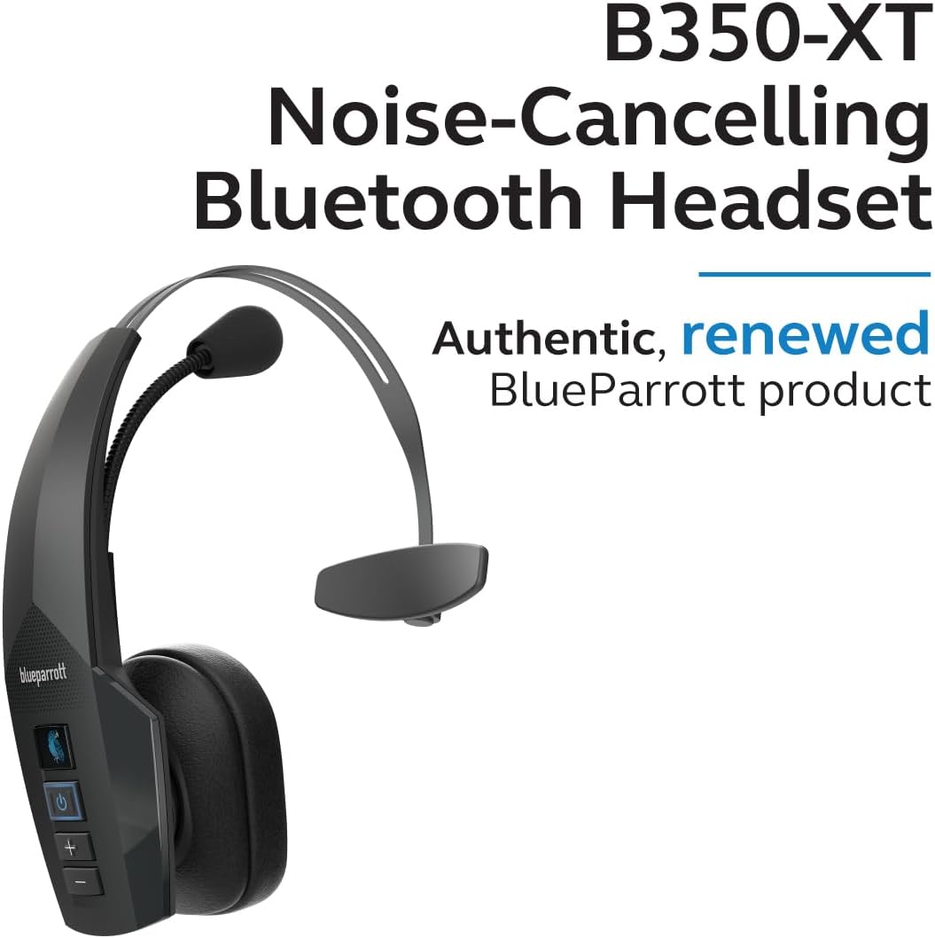 BlueParrott B350-XT Noise Cancelling Bluetooth Headset - Updated Design with Industry Leading Sound & Improved Comfort