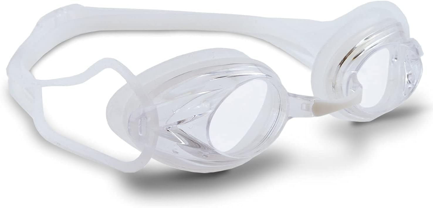 The Friendly Swede Goggles for Women & Men, 3 Nose Pieces & Case | 2 Pack, Wide Angle Lens, Anti Fog Swimming Goggles, 3 sizes of Interchangeable nose bridge (S, M, L), White/Black