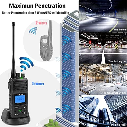 SAMCOM FPCN30A Two Way Radios Long Range 5 Watts Walkie Talkies for Adults Rechargeable 2 Way Radios UHF Handheld Business Group Call Radio 1500mAh