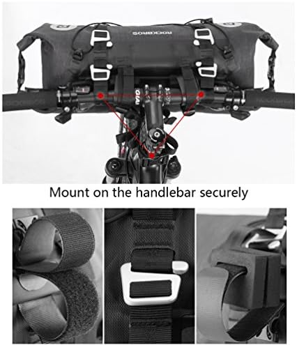 ROCKBROS Waterproof Handlebar Bags 12L-20L Front 2 Dry Packs for MTB Road | 600D TPU Material,Reflective Logo,Suitable for Cycling Traveling Camping