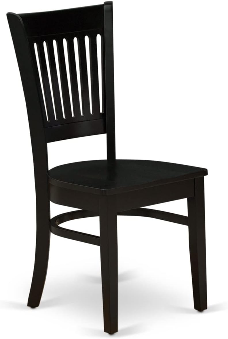 East West Furniture VAC-ESP-W Vancouver Kitchen Dining Chairs - Slat Back Wood Seat Chairs, Set of 2, Espresso