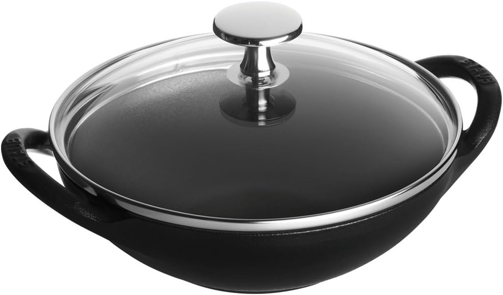 STAUB Cast Iron Baby Wok, 0.5-quart, Black Matte