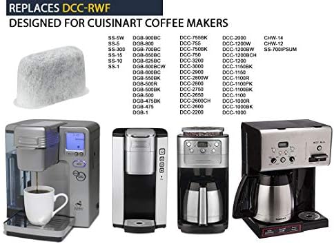 GOLDTONE 12 Pack Charcoal Water Filters For CUISINART Coffee Maker and Machines Cartridges Replace DCC-RWF