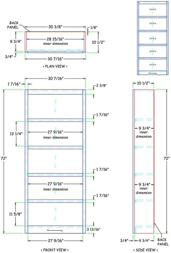Concepts In Wood Midas Five Shelf Bookcase 72" H Cherry Finish
