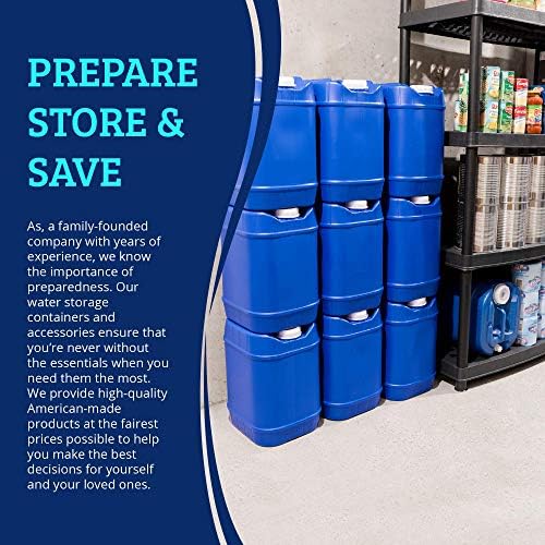 5-Gallon Stackable Water Storage Containers, Emergency Water Storage for Camping and Disaster Preparedness, 40 Gallons