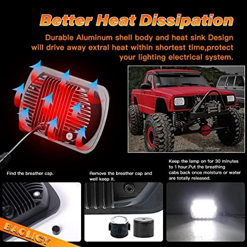 5x7/7x6in H6054 LED Headlights DOT Approved Hi/Low Sealed Beam 2PCS