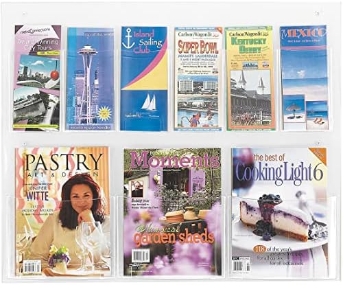 Safco Products 5666CL Clear2c Literature Rack: 3 Magazines & 6 Pamphlets, Increase Visibility & Conversions