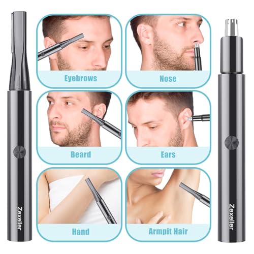 Electric Nose Hair Trimmer Eyebrow Trimmer for Men Women, 7-in-1 Painless Facial Grooming Kit