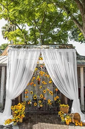 Laelfe Artificial Sunflower Flowers Long Stem Silk Fake Large Sunflowers Decoration for Outdoor Home Wedding Baby Shower Birthday Party Single Bulk