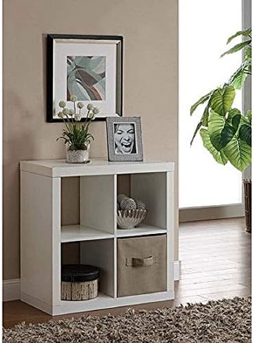 Better Homes and Gardens Bookshelf Square Storage Cabinet 4-Cube Organizer White