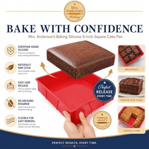 Mrs. Anderson's Baking Silicone Loaf Bread Pan, Non-Stick European-Grade Silicone