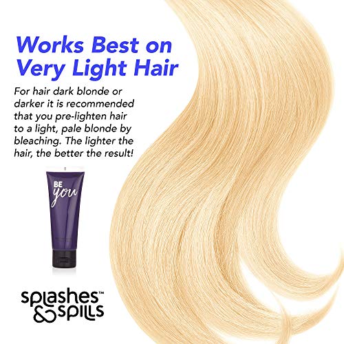 Semi-Permanent Butter Blonde Hair Dye - Vibrant 2.36 Oz. Tubes Temporary Hair Color - Ammonia and Peroxide Free -Vegan and 100% Cruelty-Free Toner - Lasts for 7-15 Shampoos - by Splashes and Spills