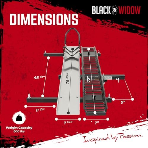 Black Widow Hitch Mounted Steel Motorcycle Carrier w/Ramp