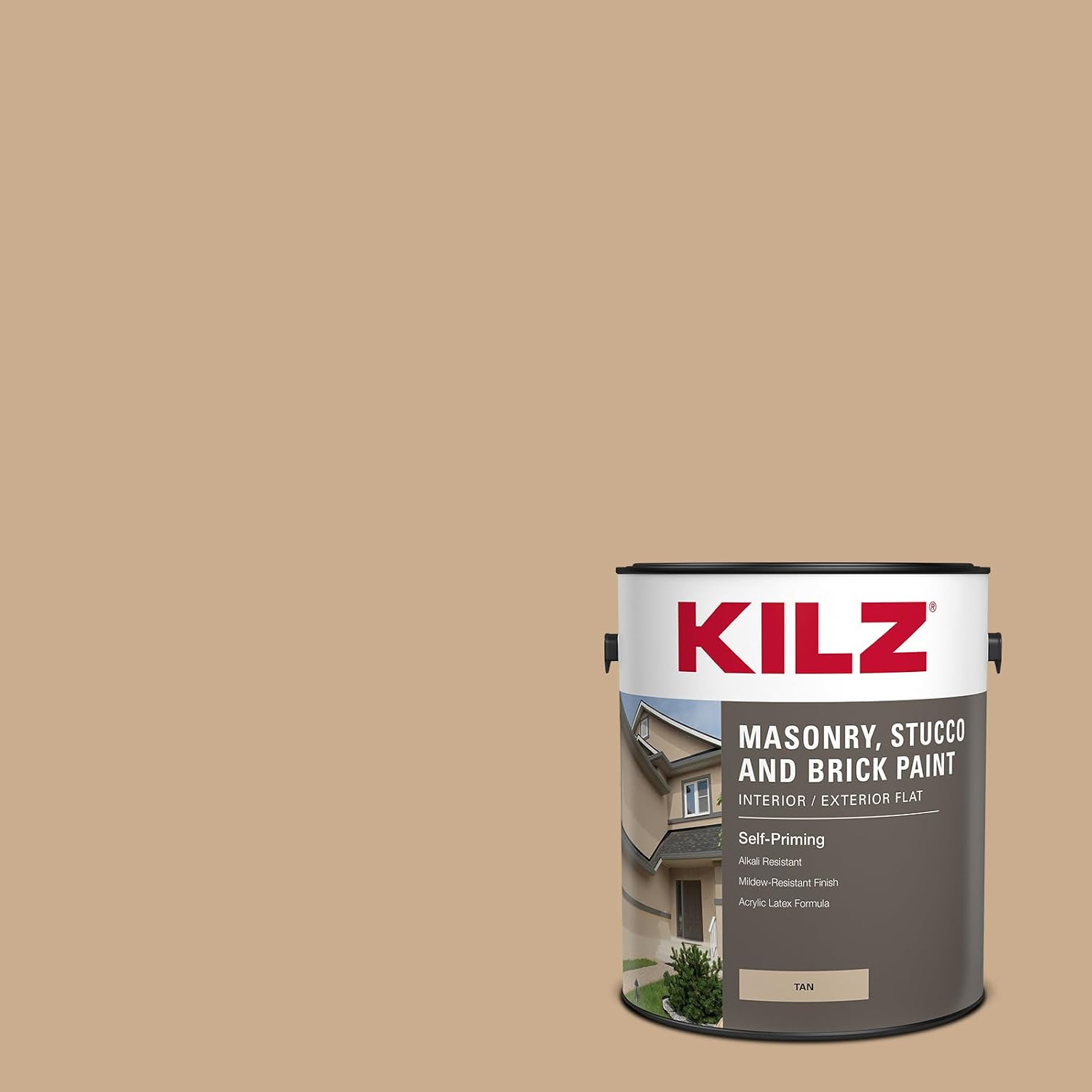 KILZ Self-Priming Masonry, Stucco and Brick Paint, GRAY, 1 Gallon