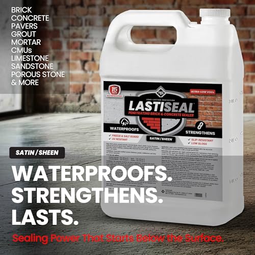LastiSeal Brick & Concrete Sealer Satin (5-gal) - Water-Based Penetrating Sealer for Brick, Concrete, Stone