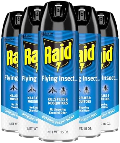 Raid Flying Insect Killer Mosquito and Fly Control No Lingering Chemical Odor Outdoor Fresh Scent 15 Ounce (Pack of 2)