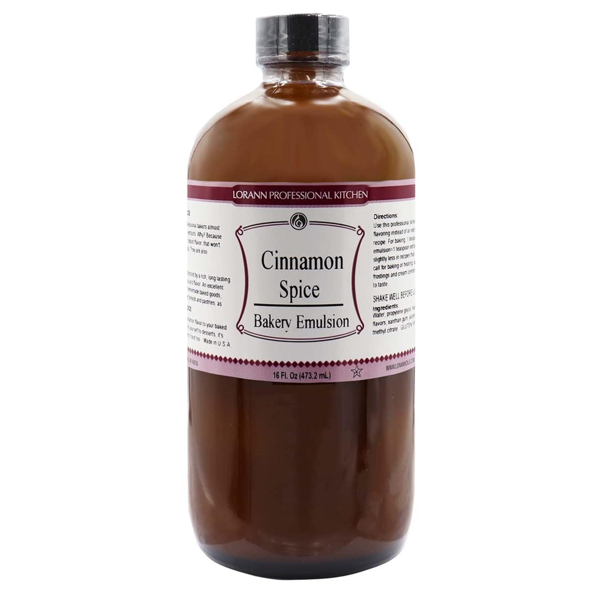 LorAnn Oils Peppermint Bakery Emulsion: True Essence, Ideal for Boosting Fruit Tones in Cakes, Cookies & Desserts, Gluten-Free, Keto-Friendly, Extract Substitute Essential for Your Kitchen, 16 Oz