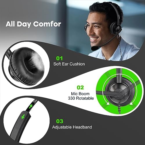 MAIRDI Telephone Headset with Microphone Noise Canceling