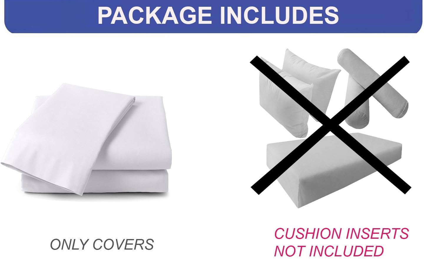 Prolinemax Style 2 - Mattress & Pillow Bolster Cushion for Outdoor Indoor Daybed Porch Swing Bed Contrast Pipe Crib Size AD101 | Covers ONLY |