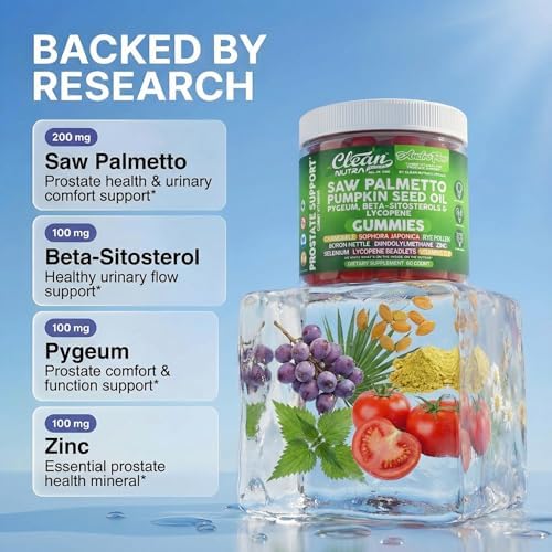 AndroFlow Saw Palmetto and Pumpkin Seed Oil Prostate Health Supplements for Men Pygeum Beta Sitosterol Lycopene Boron Zinc Selenium DIM Stinging